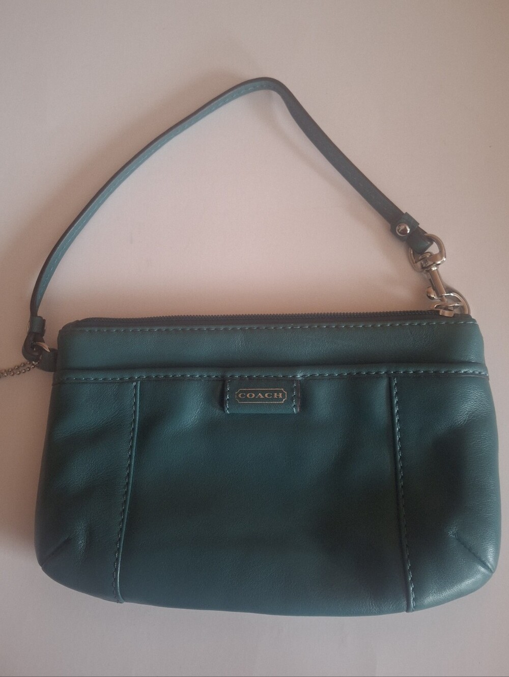 Vintage Y2K Coach Signature Mini Clutch Teal/Jade Green
